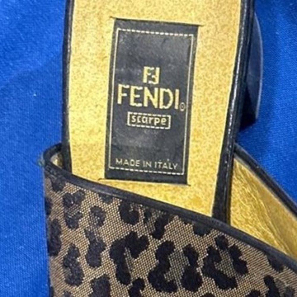 Fendi Vintage Leopard Sandals thongs size 7 - Picture 2 of 4